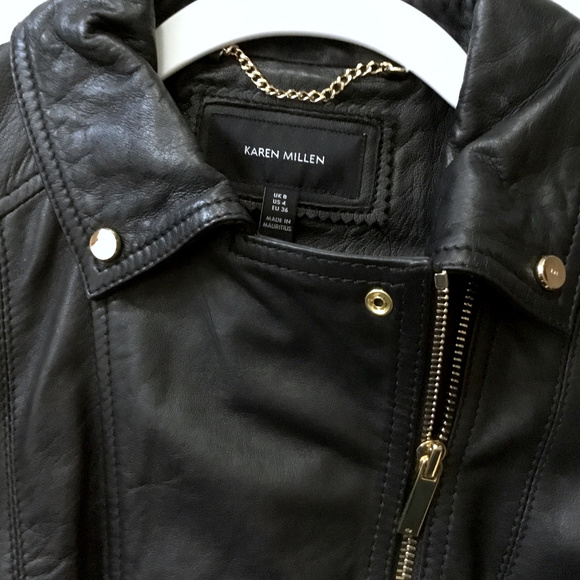 Karen Millen  leather biker jacket - Picture 3 of 4